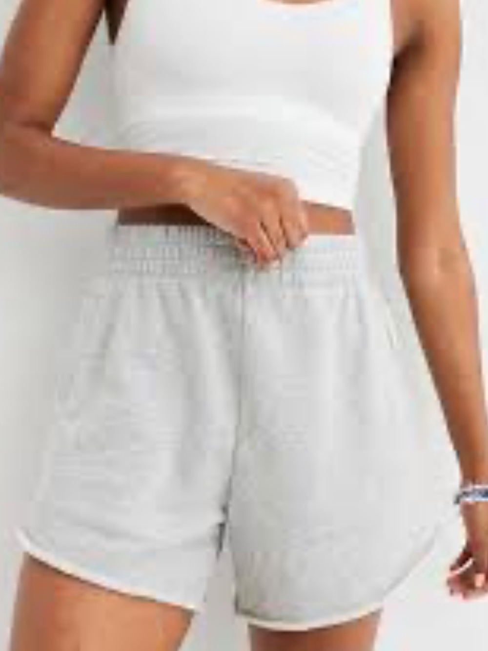aerie Light Gray High Waist Shorts with Curved Hem